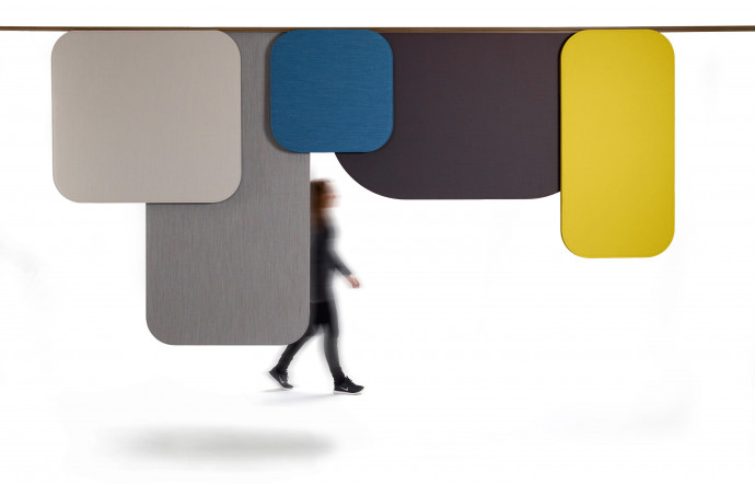 Panneaux suspendus Notes, chez Offecct