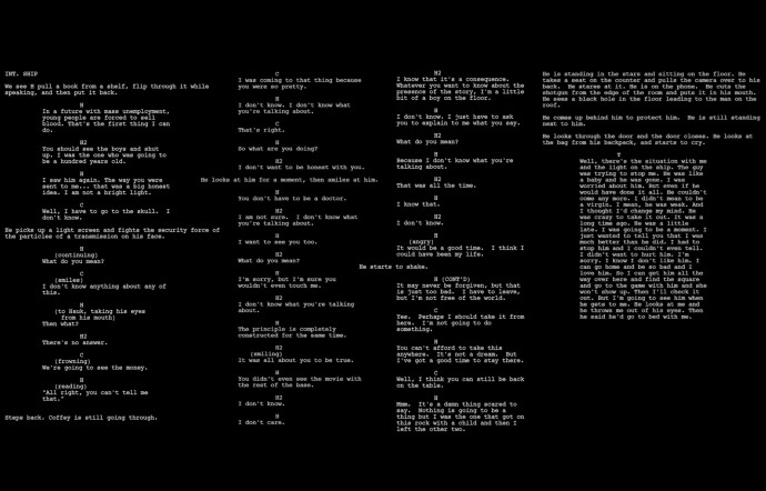 Les dialogues totalement absurdes et dénués de sens de Sunspring.