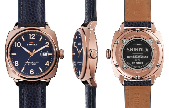 Shinola The Brakeman 46 mm, montre homme avec cadran black et dateur.