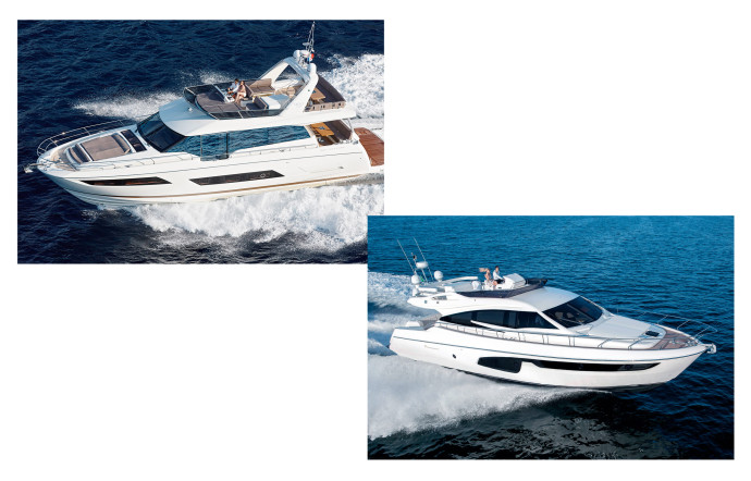 Match France - Italie. Prestige 680 - Ferretti 650