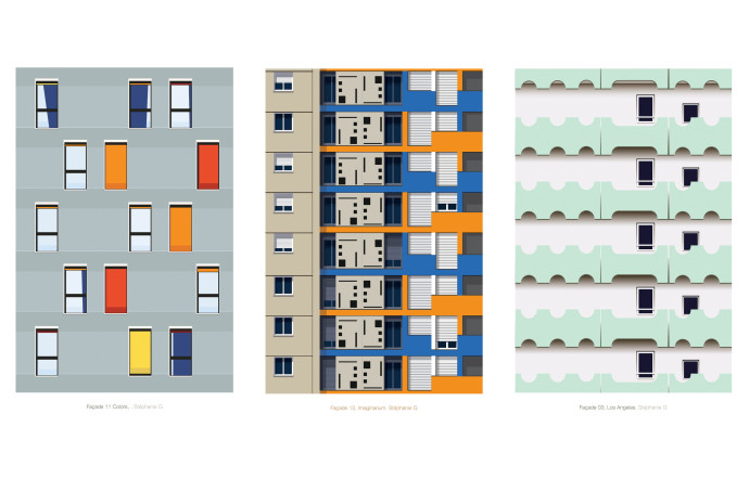 Souvent ignorées, les façades des grands ensembles constituent des sources d’inspiration inépuisables pour l’illustratrice.