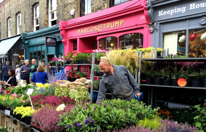 Marché aux fleurs de Columbia Road, Londres