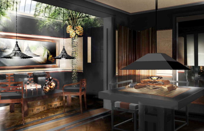 La décoration intérieure de la Duxton House, sortie tout droit de l’imagination de la designer Anouska Hempel.