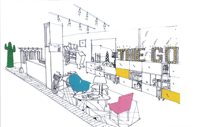 Maquette du Good Concept Store, qui ouvrira au 3e étage du Printemps Homme.
