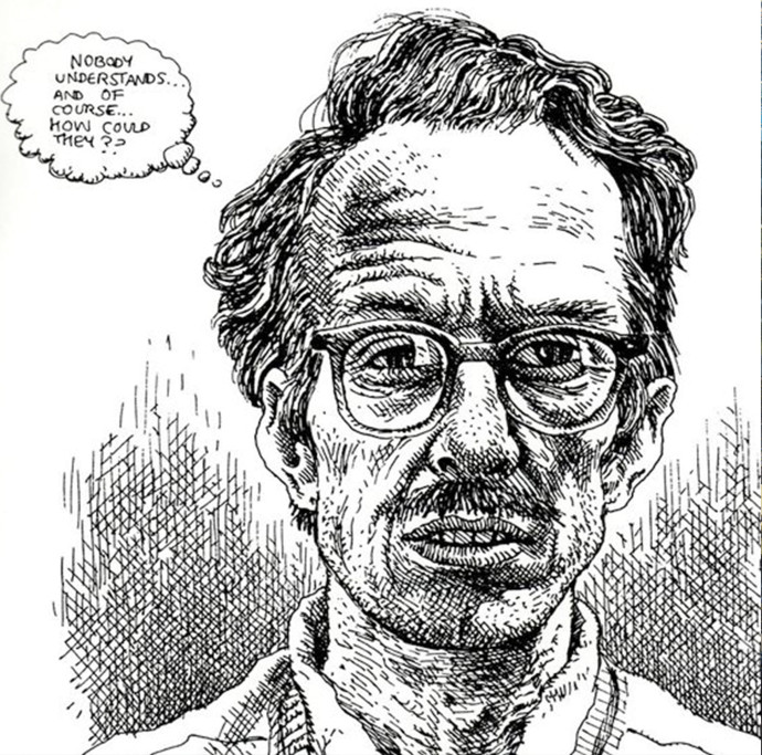 Dessin de l’auteur de bande dessinée américain Robert Crumb.