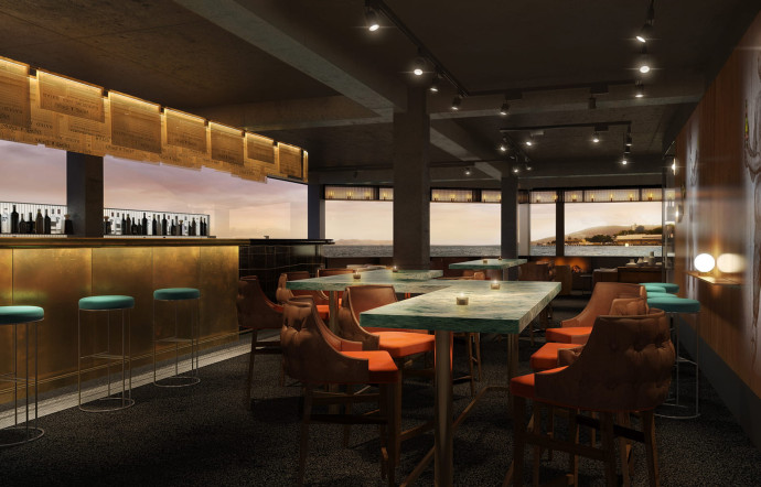 Le bar du futur hôtel MACq 01, abréviation de Macquarie, nom de l’un des pères fondateurs de l’Australie.