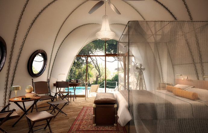 Les chambres du Tented Lodge, dont la décoration ne tombe pas dans le cliché habituel de ce type de resorts.