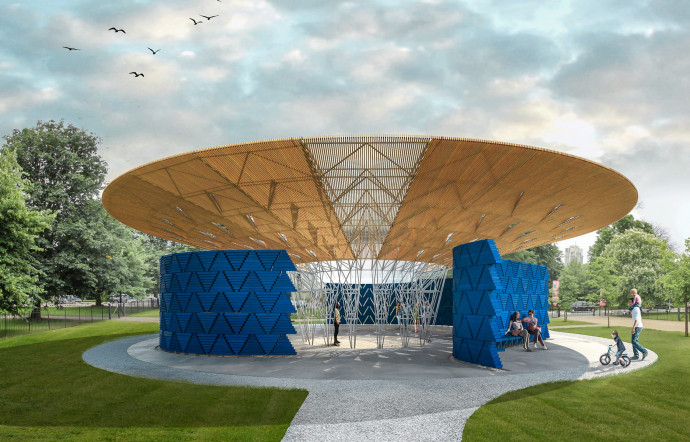 Ancien pavillon de thé reconverti en galerie d’art depuis 1970 au cœur des Kensington Gardens, la Serpentine Gallery est un site pour expérimenter l’architecture tous les ans d’une façon différente. Depuis 17 ans, chaque été, elle se renouvelle grâce à l’imagination de grands architectes. Cette année, le directeur artistique Hans Ulrich Obrist l’a confié à Diébédo Francis Kéré. Cet architecte originaire du Burkina Faso et basé à Berlin, a allié avec simplicité innovation et lumières pour connecter les visiteurs à la nature environnante. Un structure qui s’annonce assez spectaculaire…