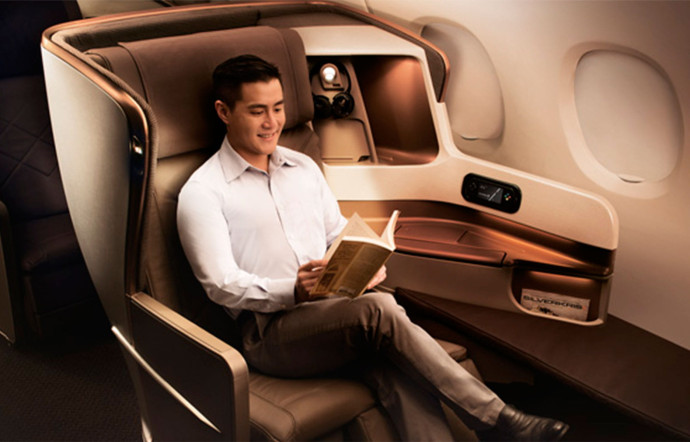 Business class sur Singapore Airlines.