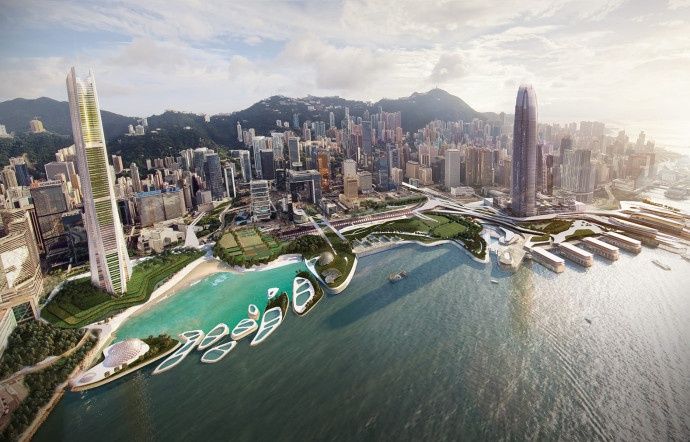 La proposition de 10 Design pour le faramineux projet du front de mer, avec en premier plan, une nouvelle plage filtrée.