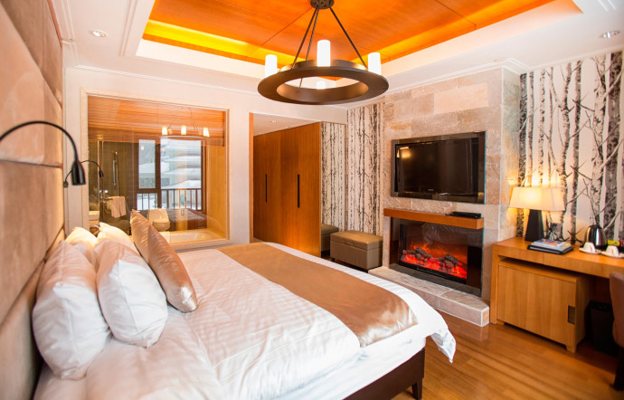 Une des chambres du Club Med Beidahu, en Chine.