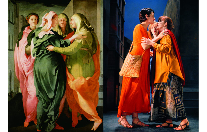 La « Visitation » du Pontormo, 1528-1529 a inspiré Bill Viola pour « The Greeting » réalisé en 1995.