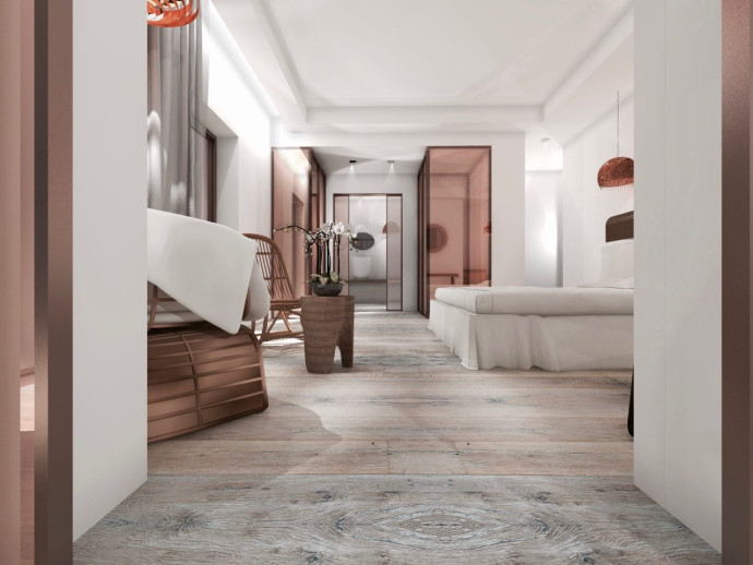 Chambre de luxe à l’hôtel Minsicu, au Cap Corse.