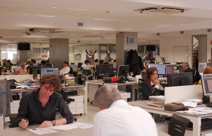 L’open-space où sont produites les dix éditions locales quotidiennes.