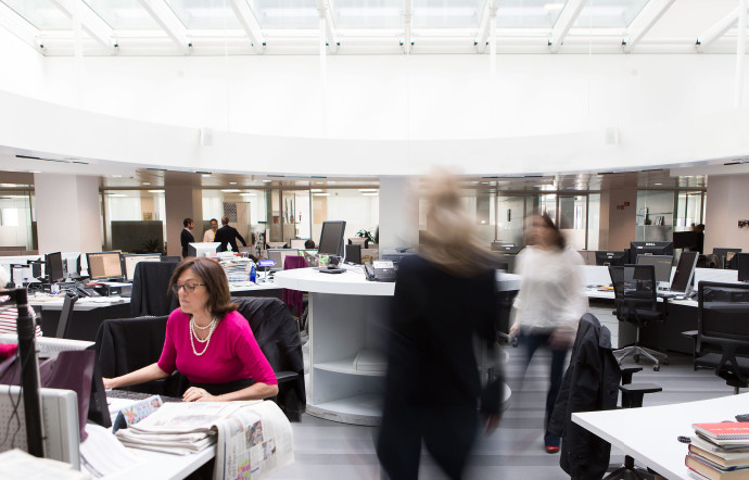 La salle de rédaction, au siège du journal.