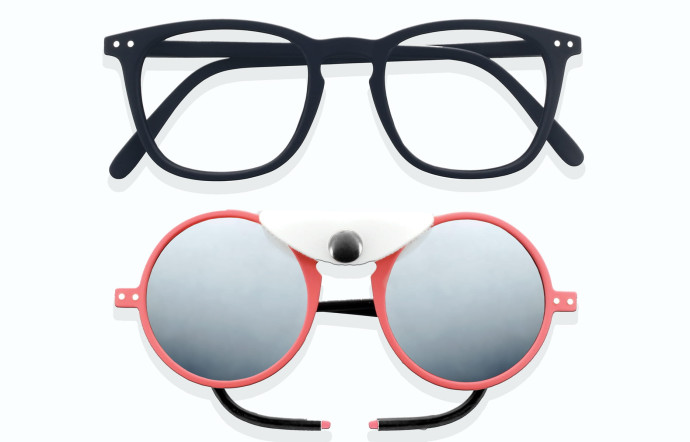 La marque compte 6 lignes de produits, dont des solaires pour la montagne (en bas) et des lunettes de lecture (en haut).