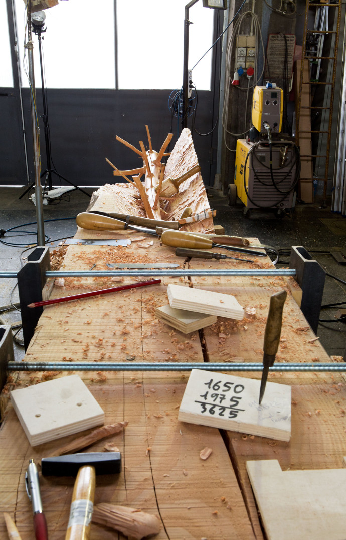 L’atelier de Giuseppe Penone, à Turin.