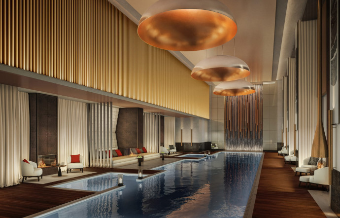 Rendering en 3D de la piscine de l’Aman New York.