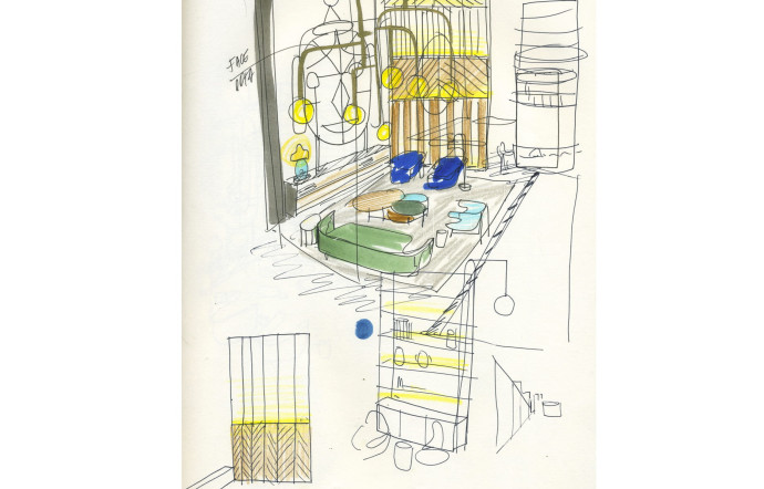Un croquis de l’hôtel Barceló Torre de Madrid du designer espagnol.