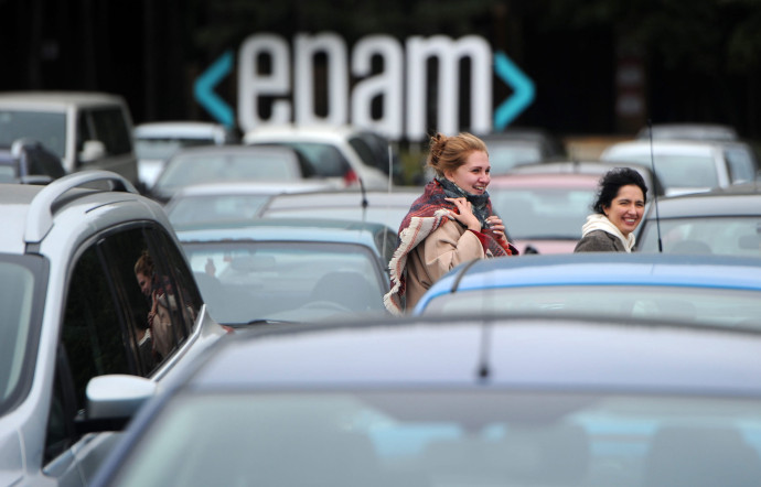 Près des bureaux d’EPAM, le géant de l’informatique en Biélorussie.