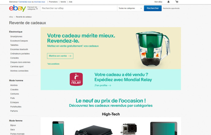 eBay a créé une plateforme dédiée à la revente de cadeaux, toute l’année.