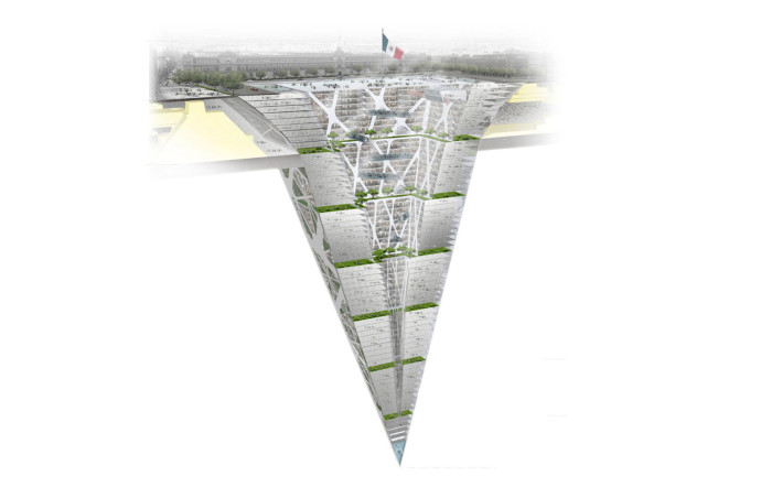 Après le gratte-ciel, voici le « gratte‑terre ». The Earthscraper, projet de tour de 65 niveaux creusée dans le sol sous une place de Mexico. Elle s’enfonce sur 300 m et s’étend sur quelque 775 000 m².