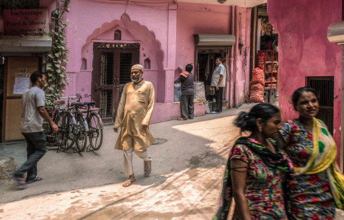 Une des ruelles de Shahpur Jat, un ancien village maraîcher devenu nouveau quartier branché qui attire jeunes artistes et créateurs.