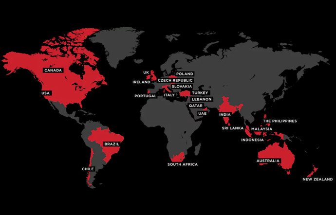 La couverture mondiale de Zomato.