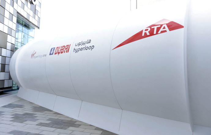 Le prototype de rame Hyperloop, dévoilé à Dubaï.
