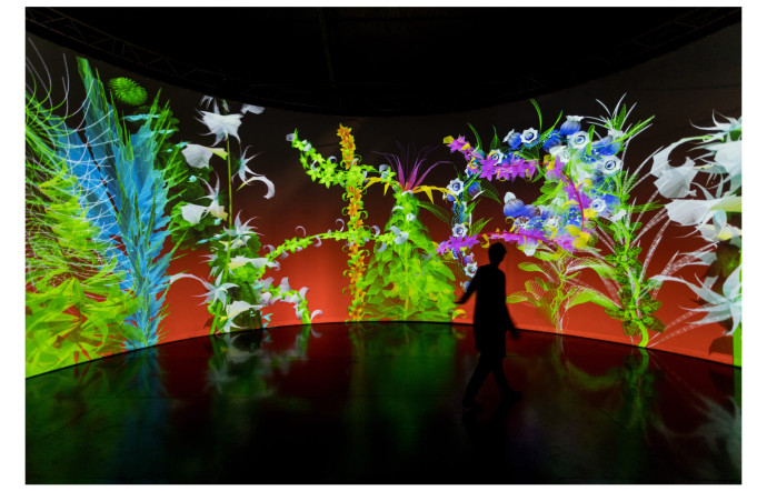 Miguel Chevalier, Extra-Natural, 2018. Œuvre de réalité virtuelle générative et interactive. Logiciels : Cyrille Henry & Antoine Villeret. Production technique : Voxels Productions.