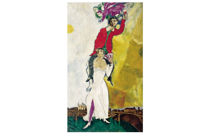 Double portrait au verre de vin (détail), Marc Chagall, 1917-1918.