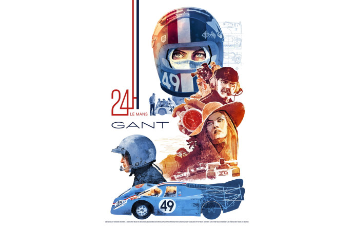 Pour la deuxième année consécutive, Gant a travaillé avec l’illustrateur suédois Jonas Bergstrand pour la conception de l’affiche de présentation de la collaboration. Il a notamment travaillé pour The Motorist Magazine, FIFA, Soho House et le New Yorker.