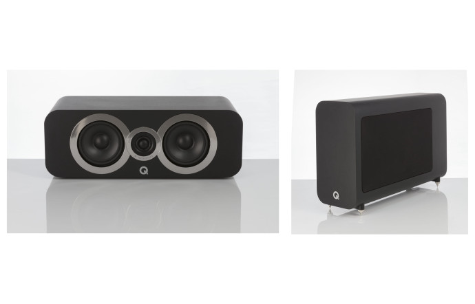 Q 3090Ci, Centre Speaker, 199 € et Q 3060Si, subwoofer, 399 €.