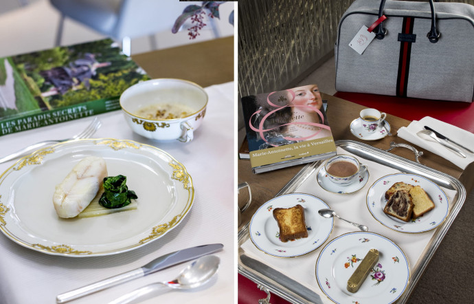 Le « tea time » du salon La Première à Roissy CDG, inspiré par le restaurant d’Alain Ducasse à Versailles. So French !