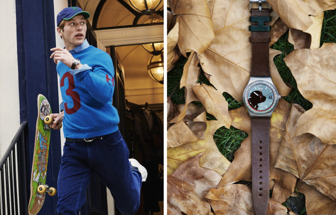 La Sistem51 MUFFIN, Swatch x Hackett, est disponible en édition limitée et numérotée à 1983 exemplaires.