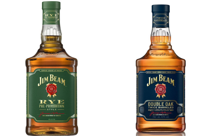 Jim Beam Rhye 70Cl et le Jim Beam Double Oak.