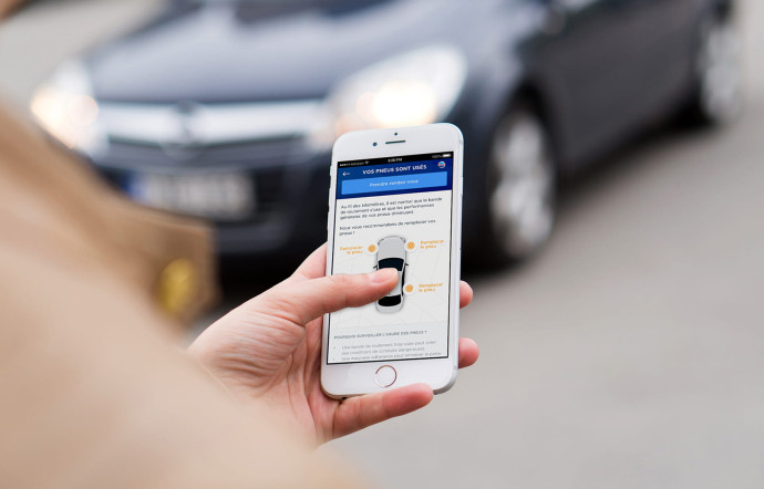 Grâce à «My Speedy» de Bridgestone, l’automobiliste peut, depuis son smartphone, surveiller l’état d’usure de son véhicule : freins, batterie, pneus… et bénéficier de services en fonction de son abonnement.