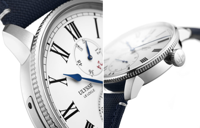 Marine Torpilleur US Navy, bracelet en toile de voile bleue, édition limitée à 173 exemplaires, garantie de 5 ans, 7 900 €.