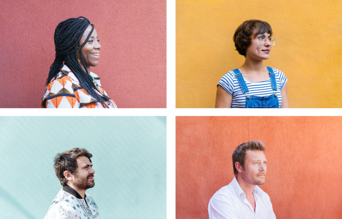 Dans le sens des aiguilles d’une montre : Aline Afanoukoé, Eloïse Pariset, Alban Michon et Stéphane de Freitas.