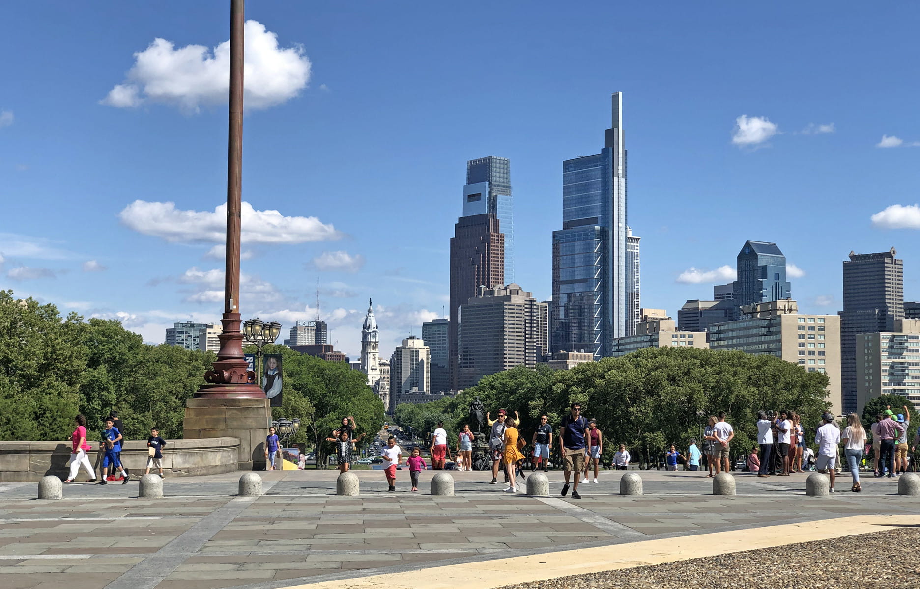 La vue depuis le haut des Rocky Steps a bien changée depuis la sortie du film en 1976...