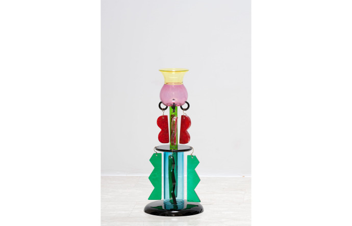 Clesitera, vase en verre, Ettore Sottsass, 1986.