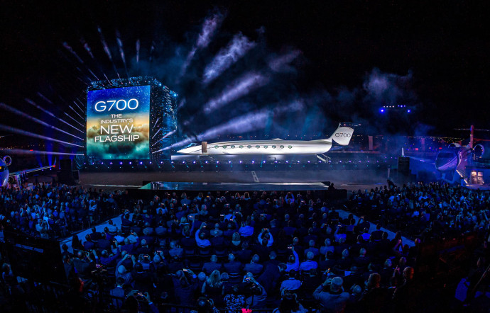 Une maquette à l’échelle 1 du G700 présenté au NBAA de Las Vegas, le 21 octobre.