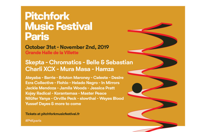 Une partie de la line-up du Pitchfork Festival Paris 2019. www.pitchforkmusicfestival.fr