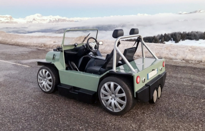 D’une moto volante à une Mini Moke amphibie, Lazareth, basé à Annecy, est un habitué des coups d’éclat mécaniques.