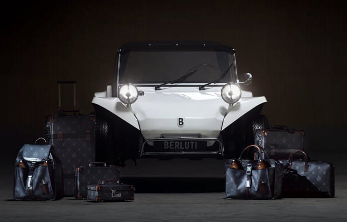 Berluti transforme un buggy Meyers Manx en voiture de plage luxueuse