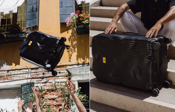 A gauche, valise cabine Icon ( 240 €), à droite, valise medium Stripe ( 300 €).
