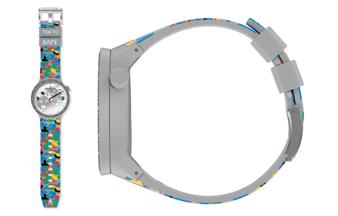 Tokyo Gray Multi Camo, Swatch x BAPE, 135 €.