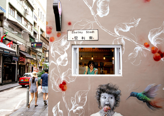 Dans le quartier de SoHo, une rue avec une fresque très appréciée des instagrammeurs.