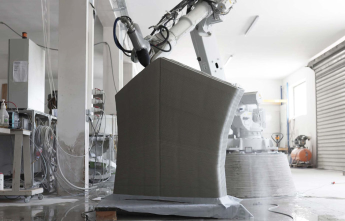 L’un des 53 blocs de béton imprimés en 3D qui composent le pont Striatus à Venise.