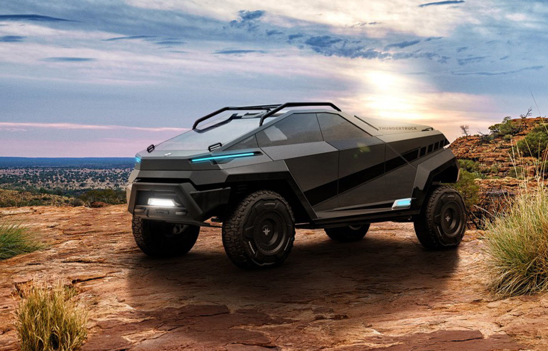 Thundertruck un pick-up concept équipé de panneaux solaires - the good life